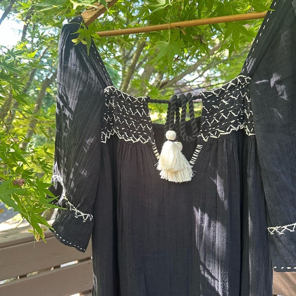 Free People I’m the One Maxi Dress Smocked Tassel Embroidered Flowy - Picture 15 of 15